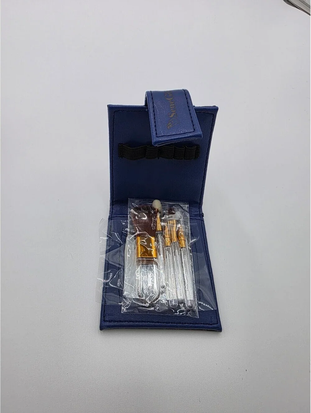 Senegence Compact Travel Makeup Brush Set with Faux Croc Case